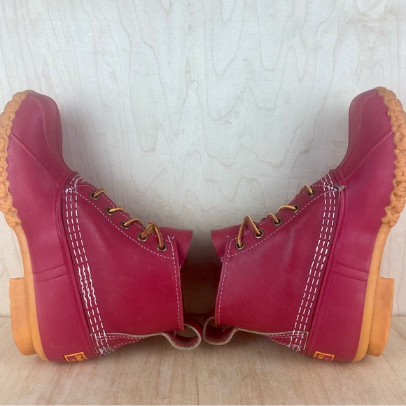 L.L. Bean Red Leather Duck Boots Women’s Size 7 - Picture 6 of 13